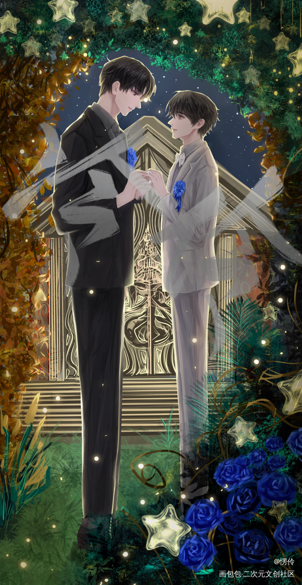 新婚快乐_某某江添盛望某某木苏里绘画作品