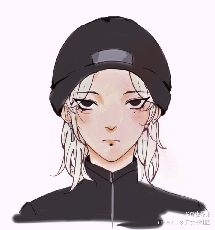 【OC】人前拽哥，人后（？）_板绘涂oc绘画作品