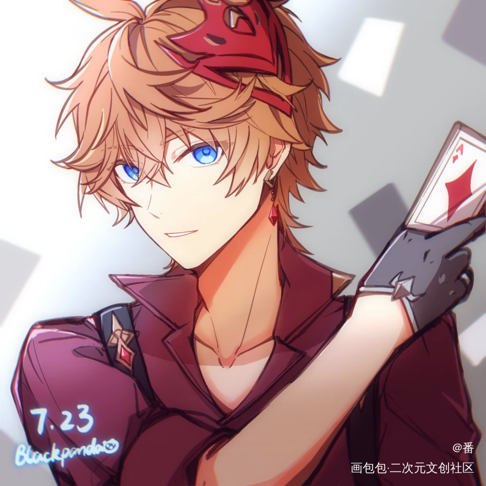 鸭鸭_原神达达利亚绘画作品