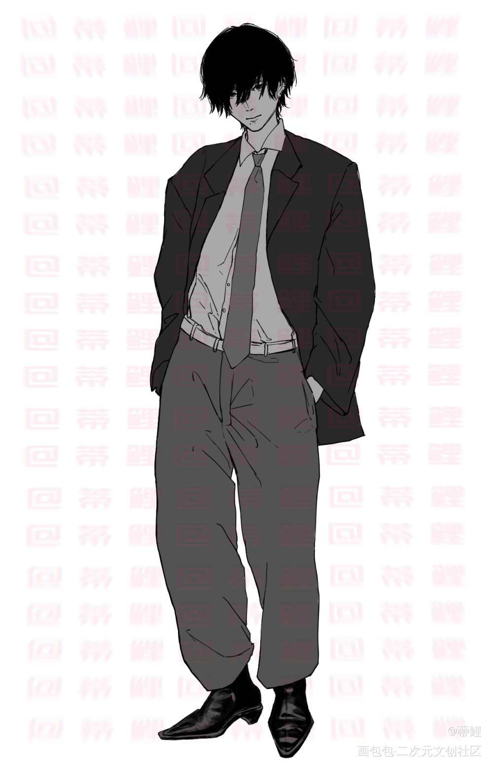 画了小章鱼🐙-吉田_电锯人玛奇玛插画吉田宽文绘画作品