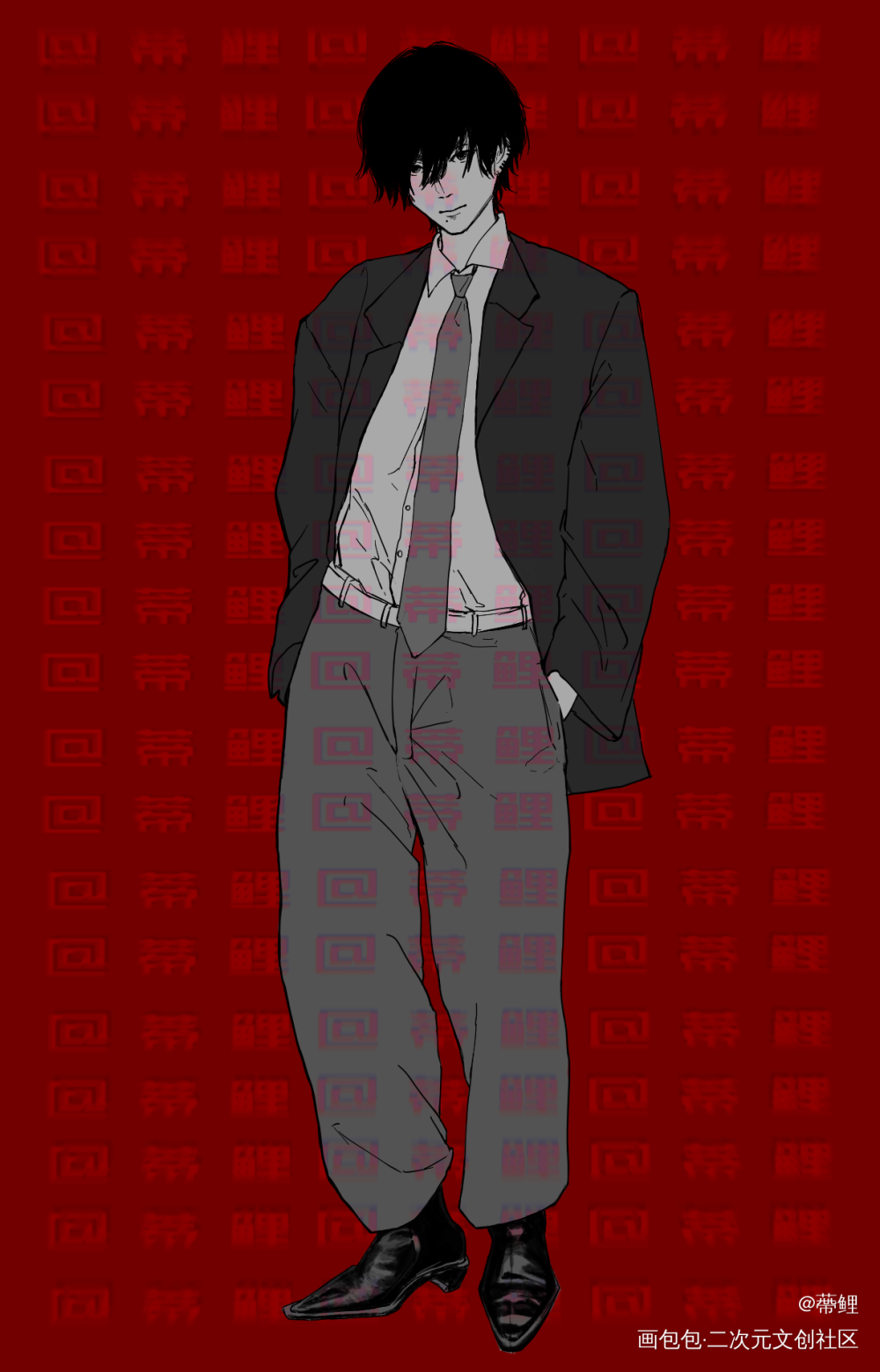 画了小章鱼🐙-吉田_电锯人玛奇玛插画吉田宽文绘画作品