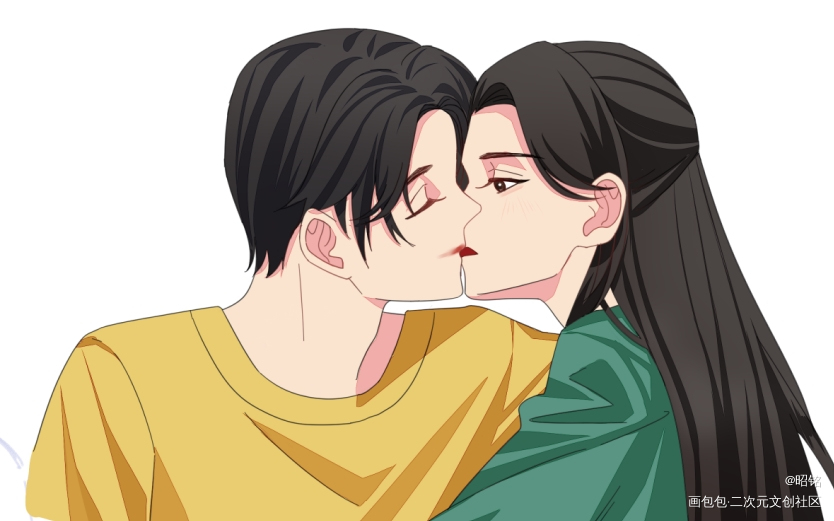 亲亲_插画同人光嬴绘画作品