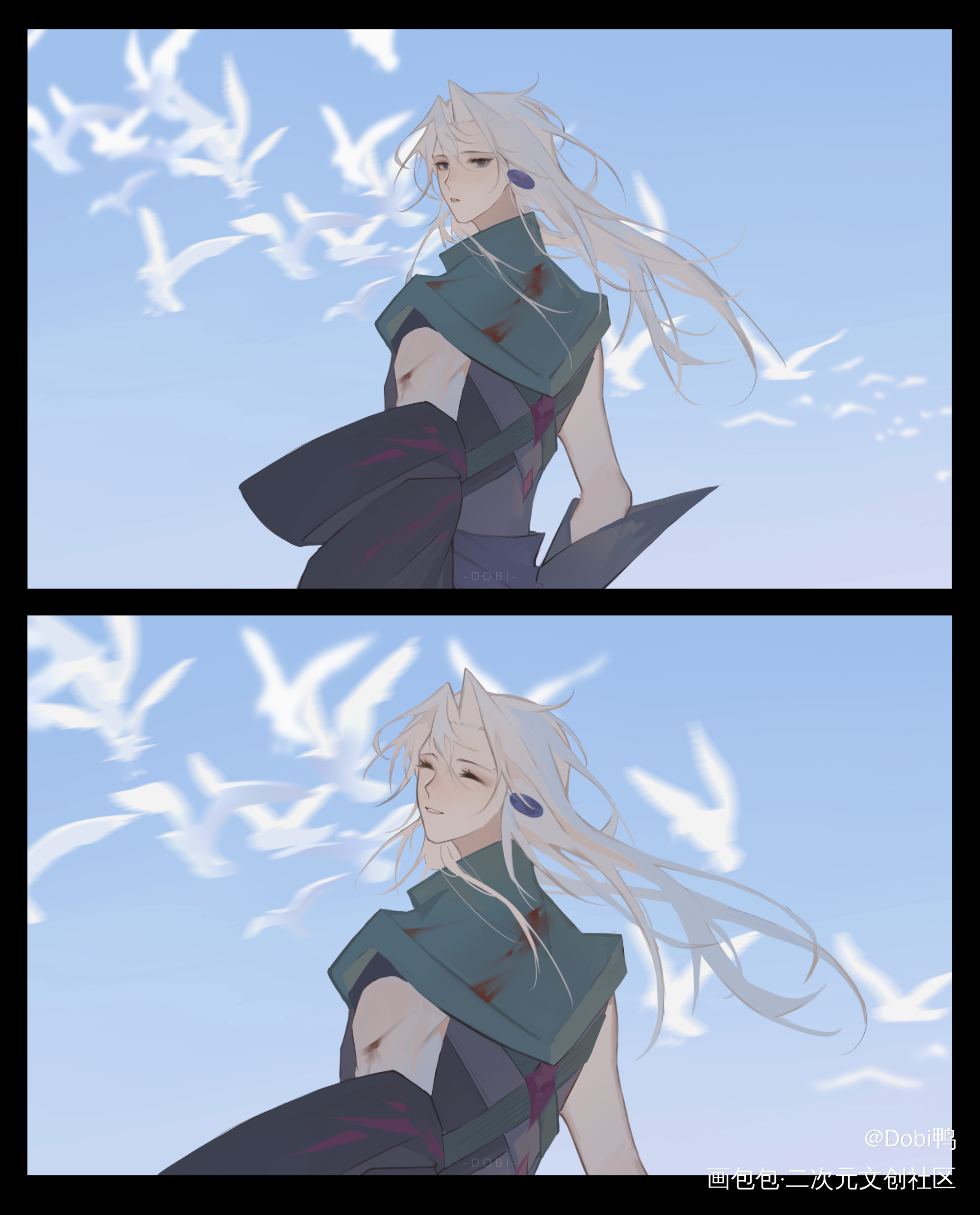 坠入海底的时候在想什么？_王者荣耀元歌元亮绘画作品