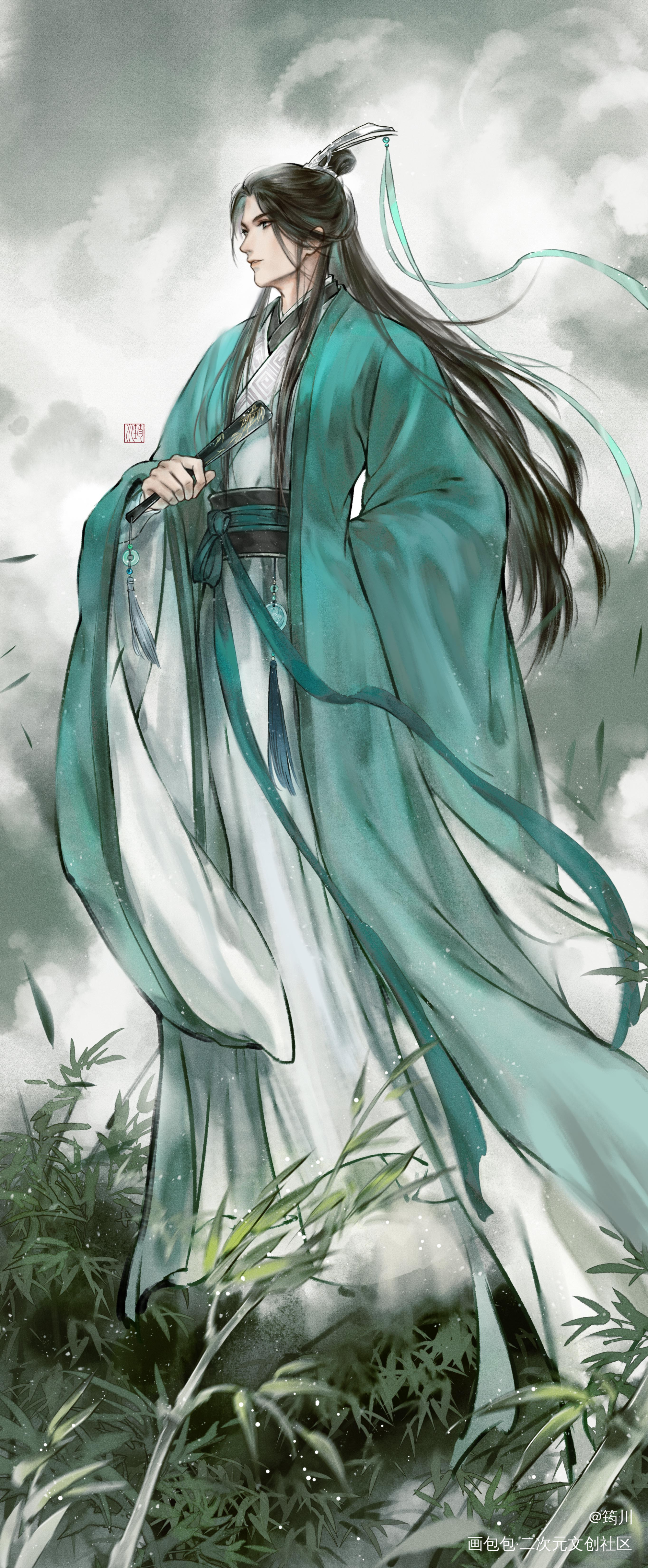 梦境之地 • 沈清秋_人渣反派自救系统冰秋沈清秋水墨古风插画绘画作品