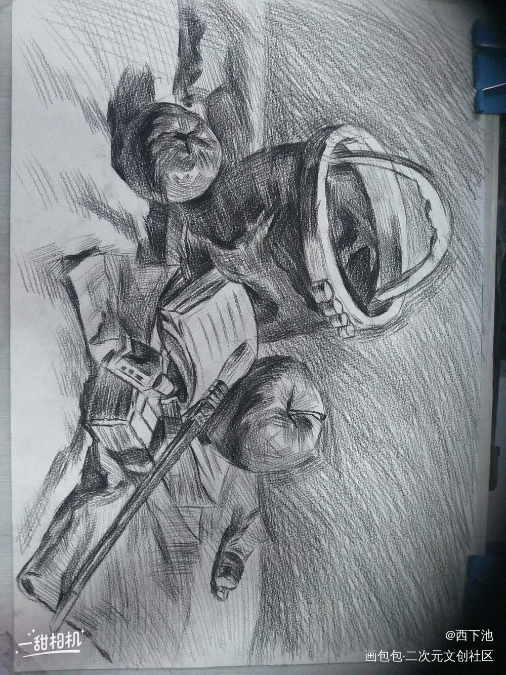 😊😊😊_黑白简笔摸鱼页绘画作品