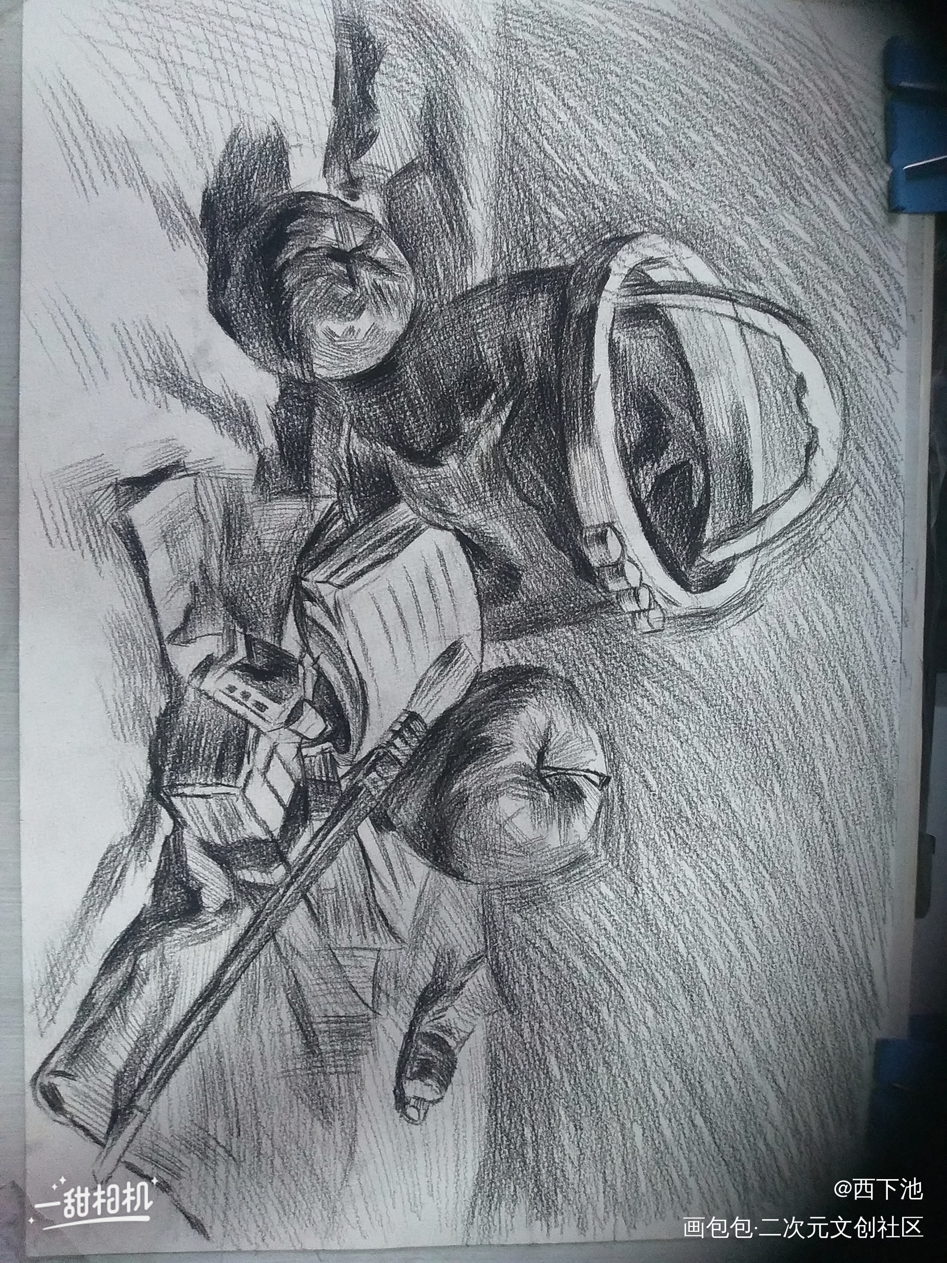 😊😊😊_黑白简笔摸鱼页绘画作品