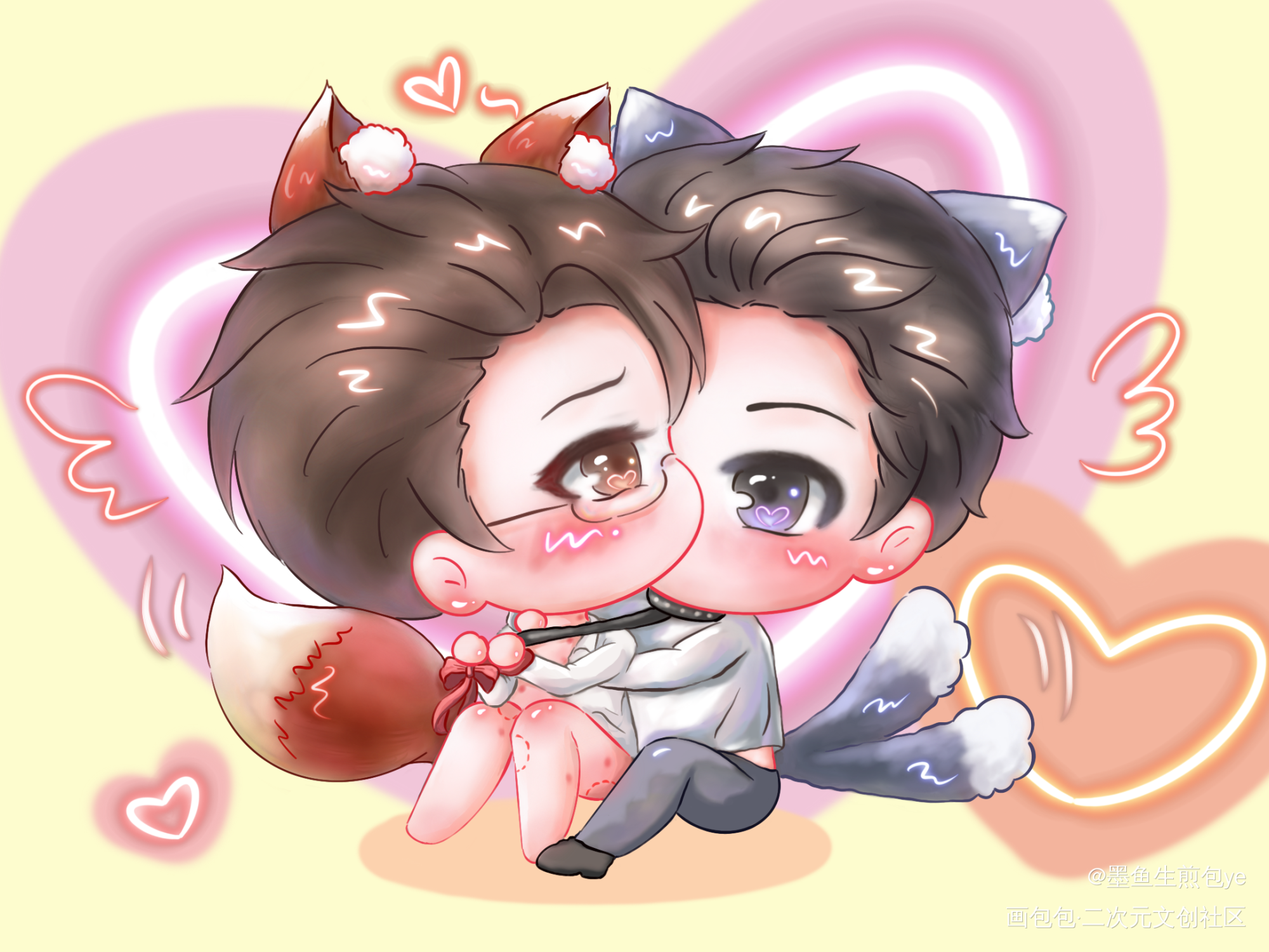 小狼狗生日快乐！（七夕拍立得）_针锋对决188男团原顾原炀0726生日快乐绘画作品