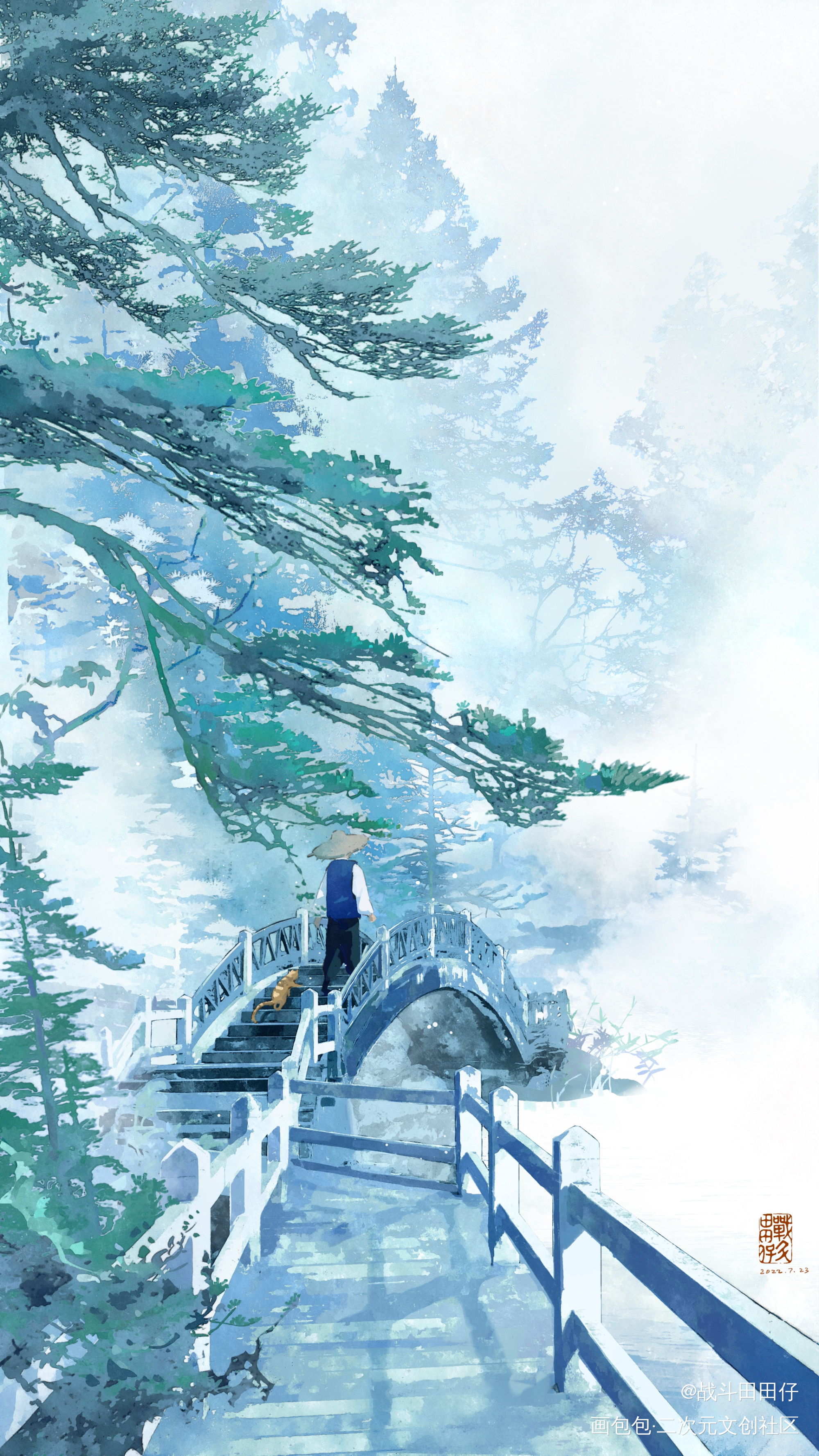山不让尘，川不辞盈_国风插画oc绘画作品