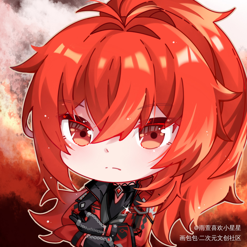 原神头像_原神菲谢尔达达利亚迪卢克可莉Q版同人鹿野院平藏夜兰绘画绘画作品