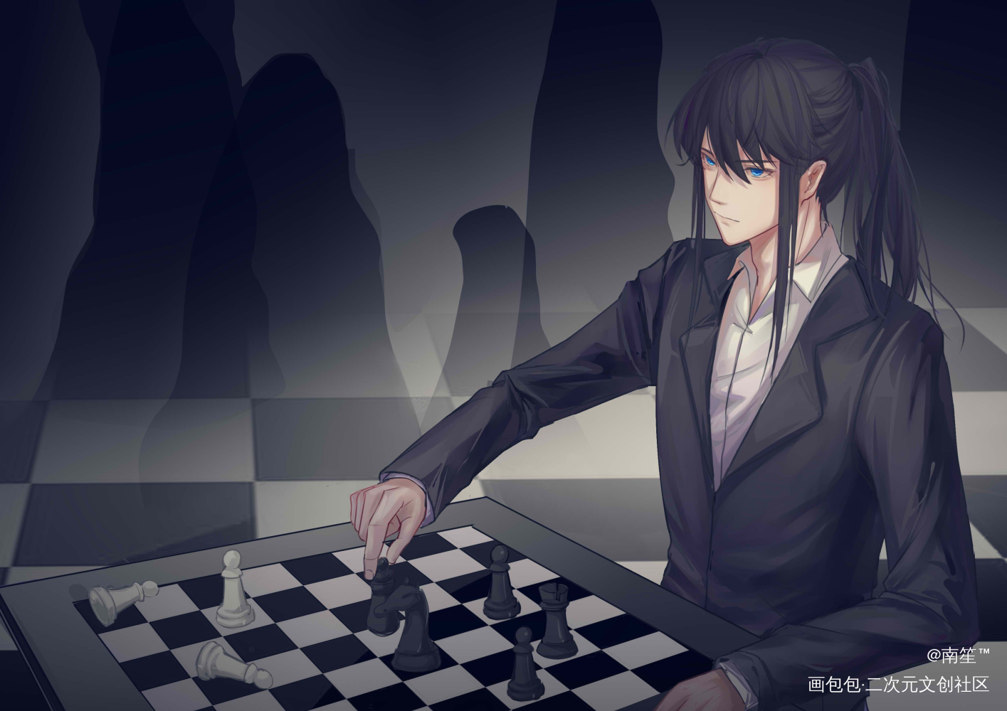 六_我在惊悚游戏里封神白六绘画作品