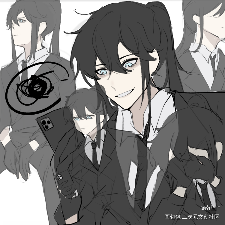花露水表情包_我在惊悚游戏里封神白六绘画作品