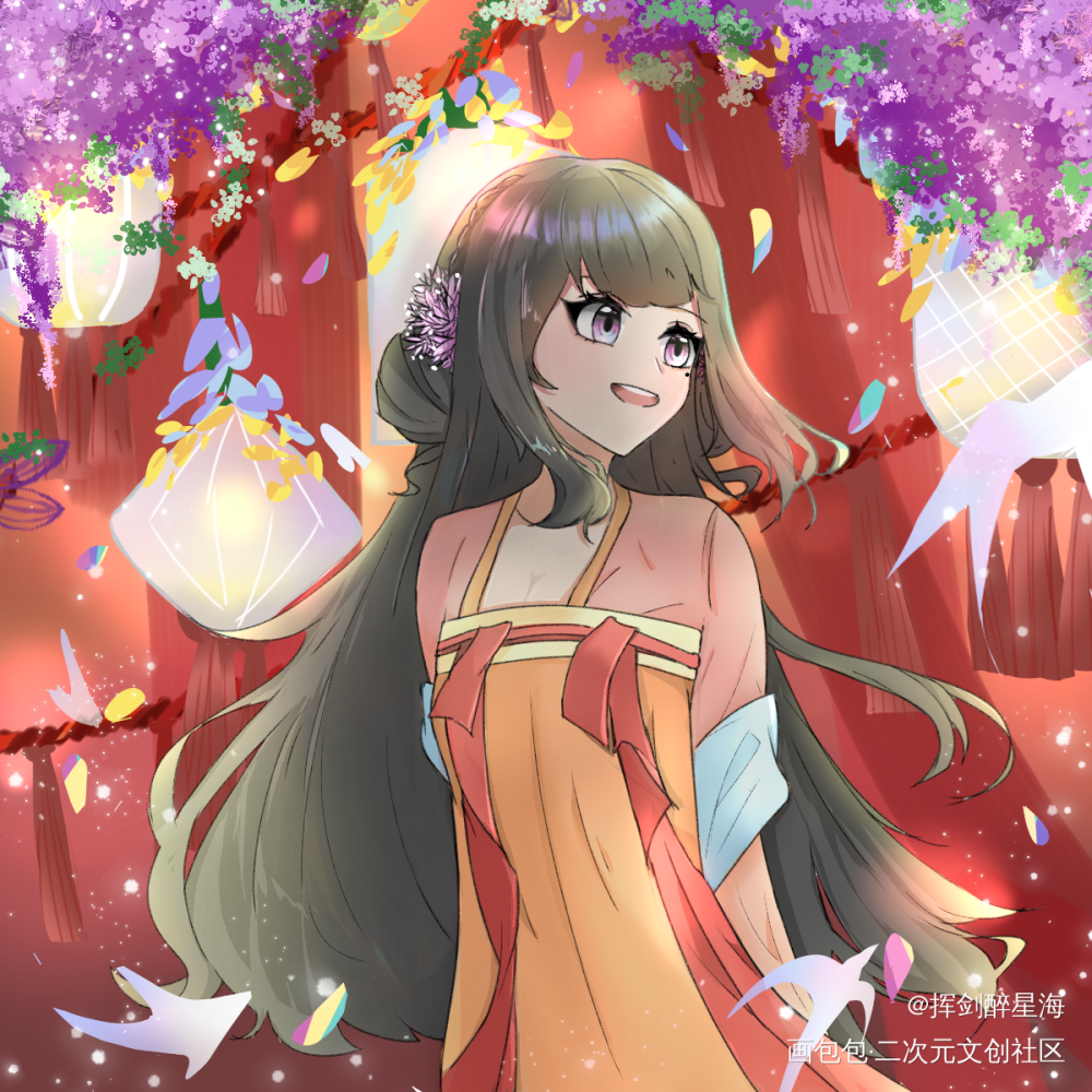 沈夕雾_穿成高危职业之师尊平涂沈夕雾绘画作品