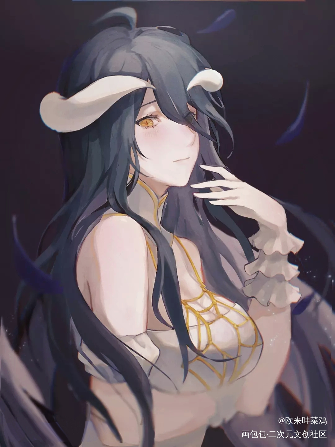 摸鱼的雅儿贝德_平涂同人二创绘画作品