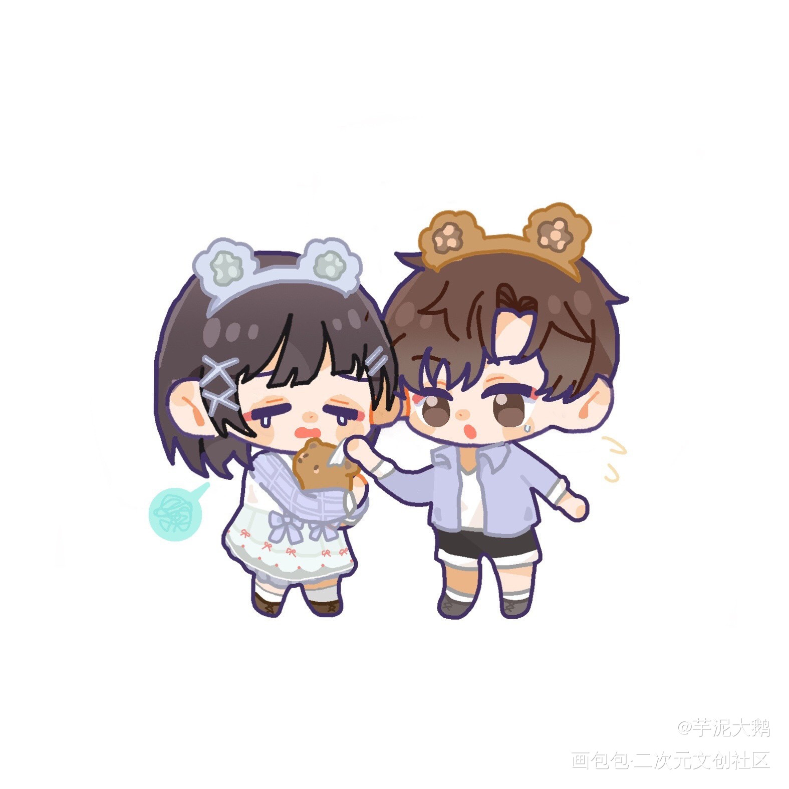 朝熊_板绘涂Q版朝熊梦女约稿板绘绘画作品