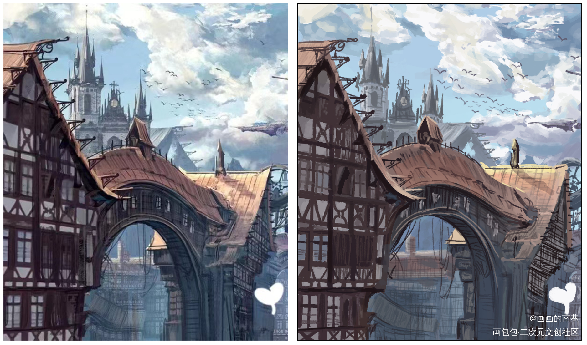 近期临摹练习的合集1_场景临摹绘画作品