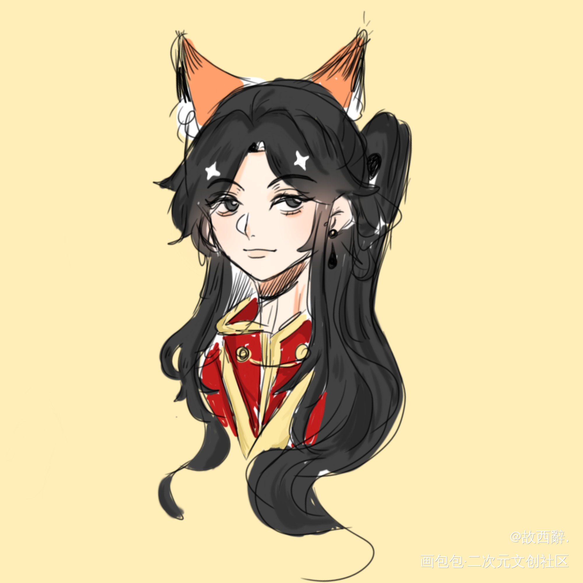 摸魚_天官赐福墨香铜臭绘画绘画作品