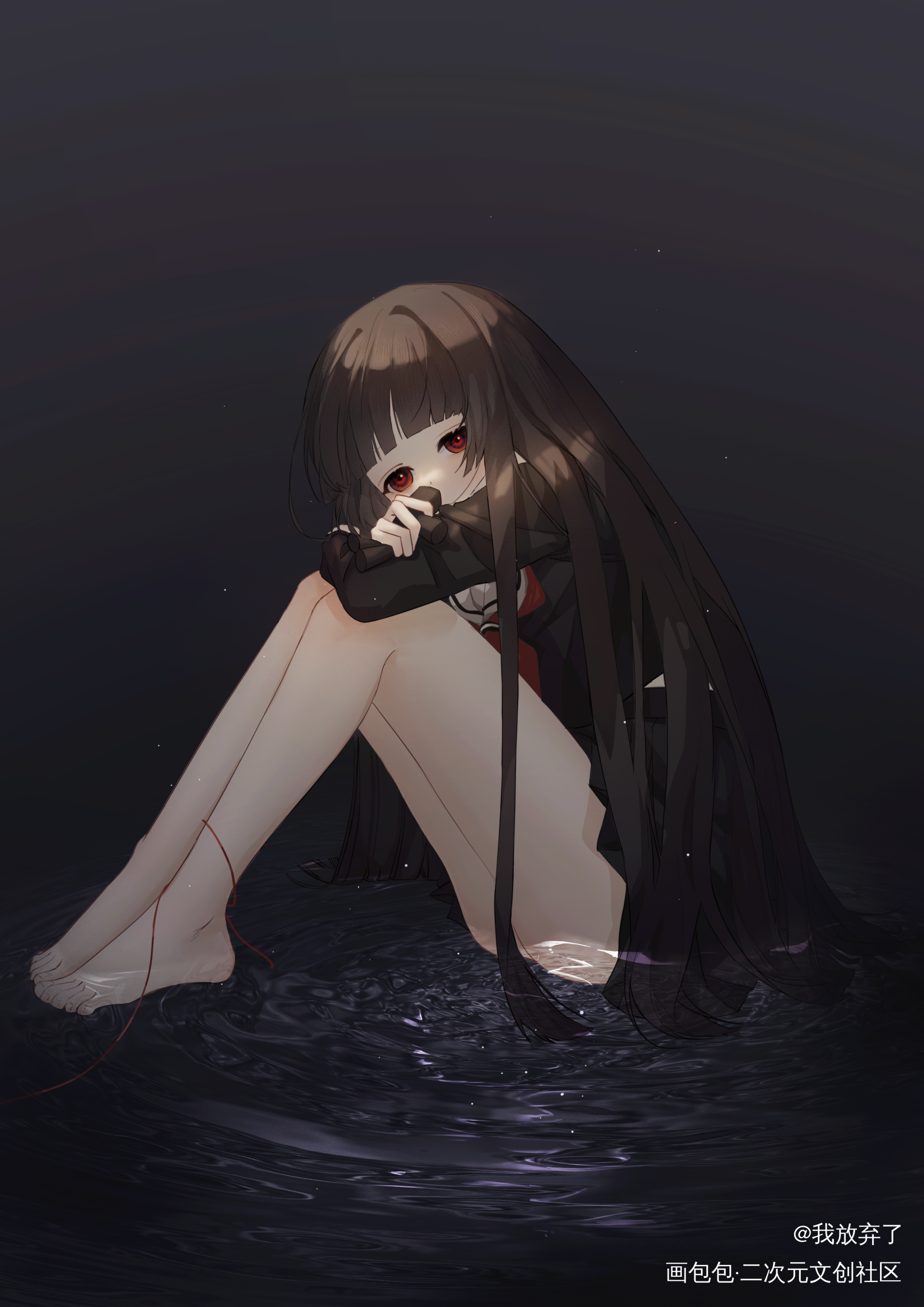 地狱少女_地狱少女阎魔爱摸鱼壁纸绘画作品