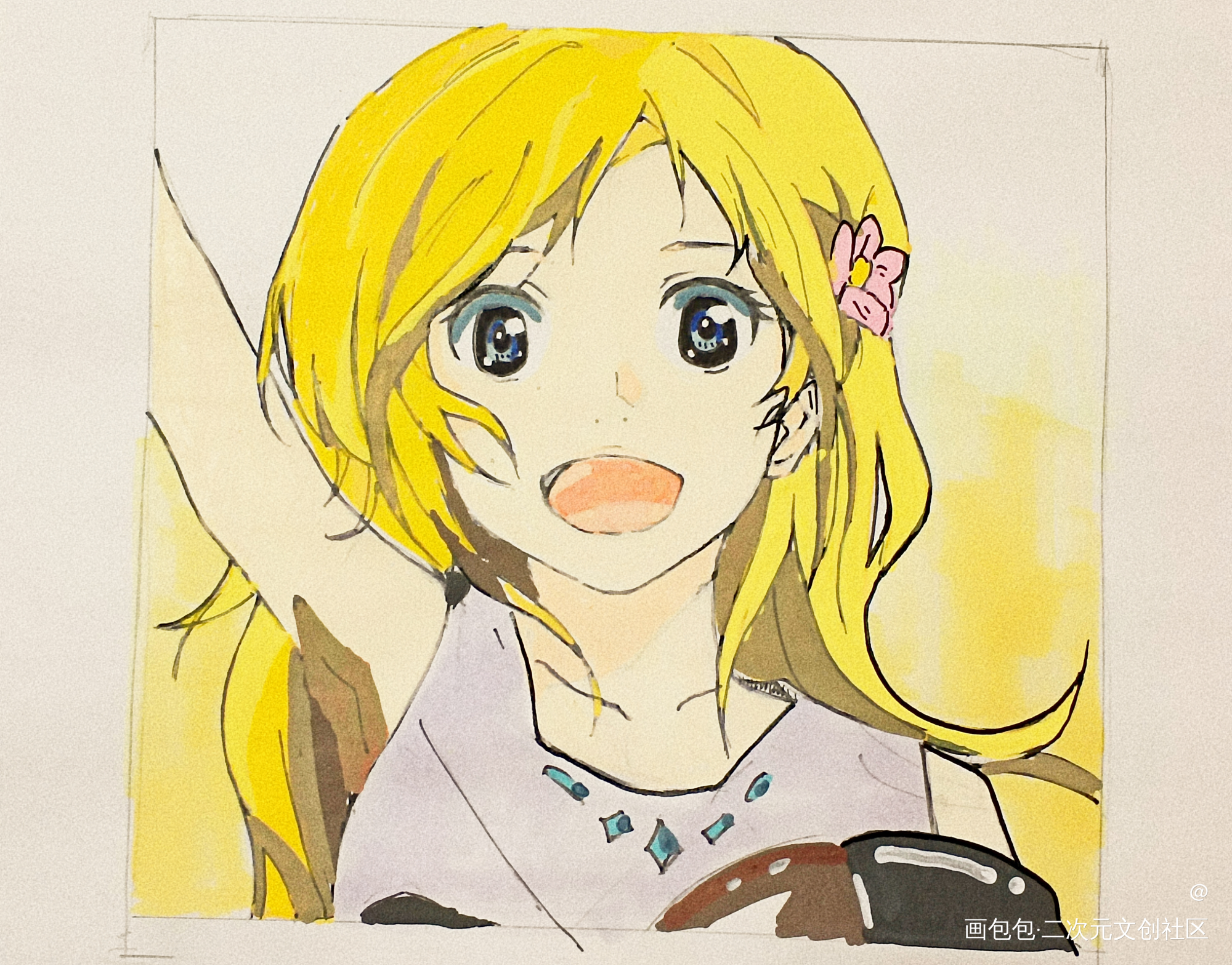 没有你的春天就要来了._四月是你的谎言临摹绘画作品