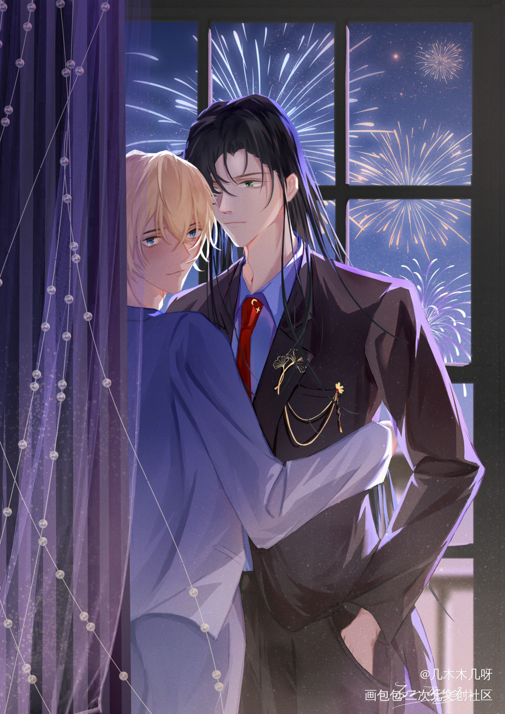 7/100✨角落_名侦探柯南赤安赤井秀一安室透平涂日系插画同人绘画作品