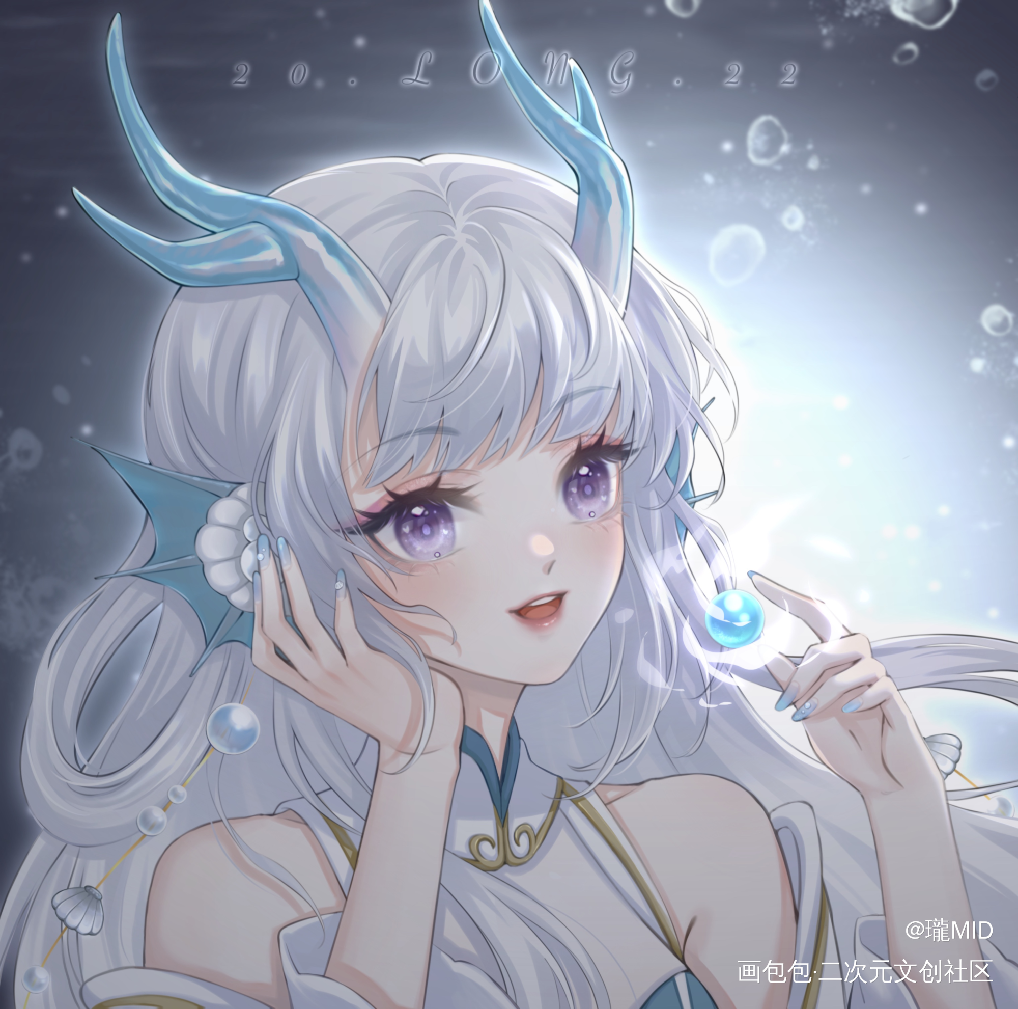小青龙盯上你啦～_王者荣耀西施头像绘画作品