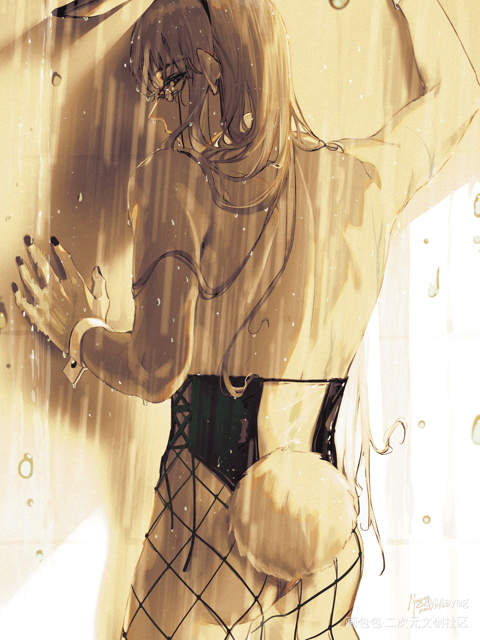 日绘day31_无铭传说幽冥金发插画摸鱼板绘绘画原创oc绘画作品