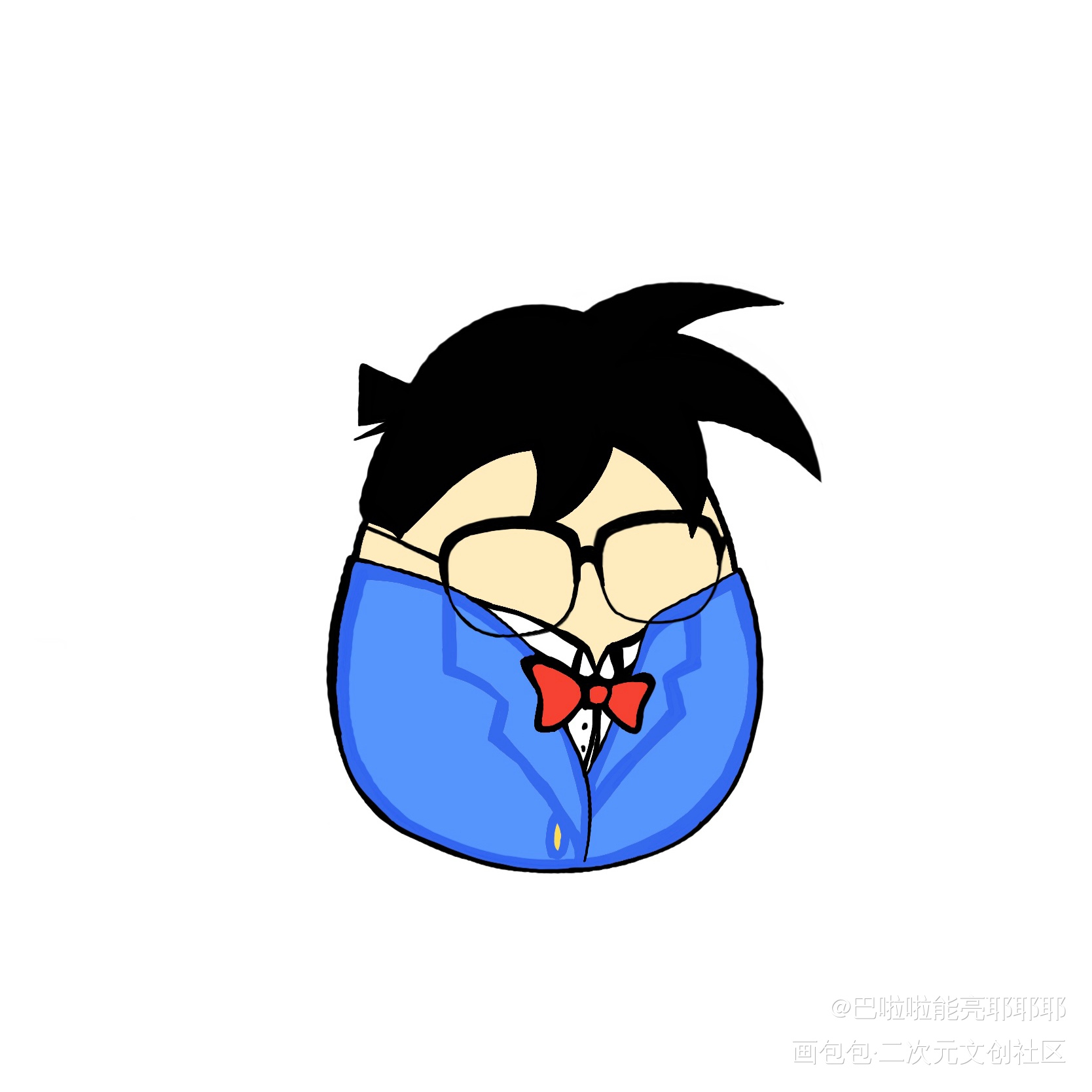 名蒸蛋柯南_名侦探柯南板绘涂摸鱼页绘画作品