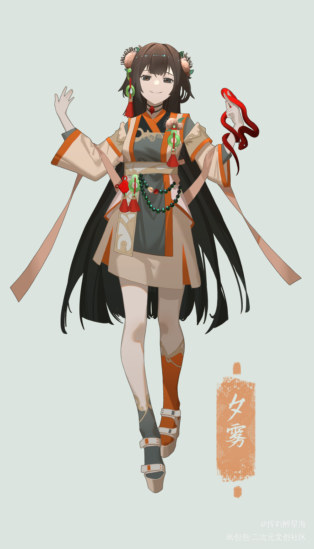 夕雾_穿成高危职业之师尊夕雾绘画作品