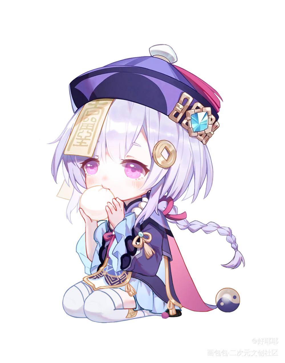 原神七七_原神七七Q版同人绘画作品