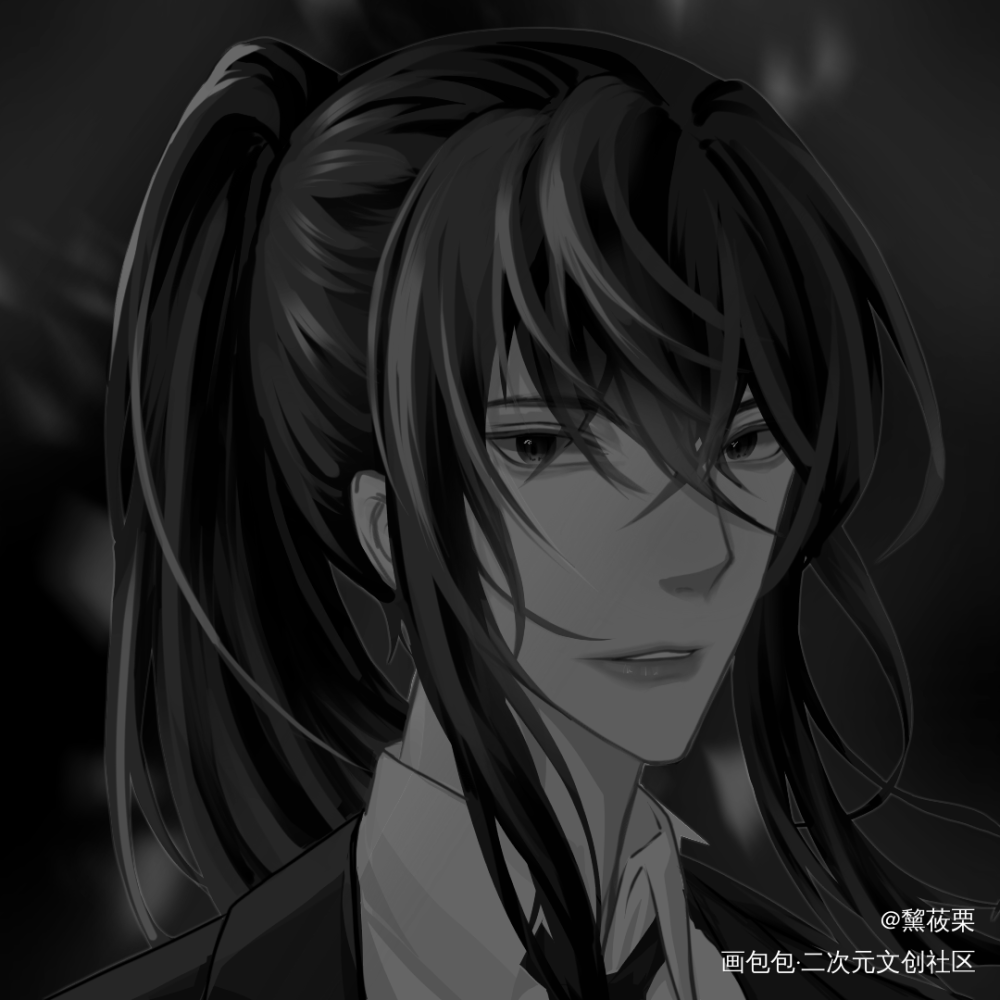 _我在惊悚游戏里封神头像同人白六摸鱼绘画作品