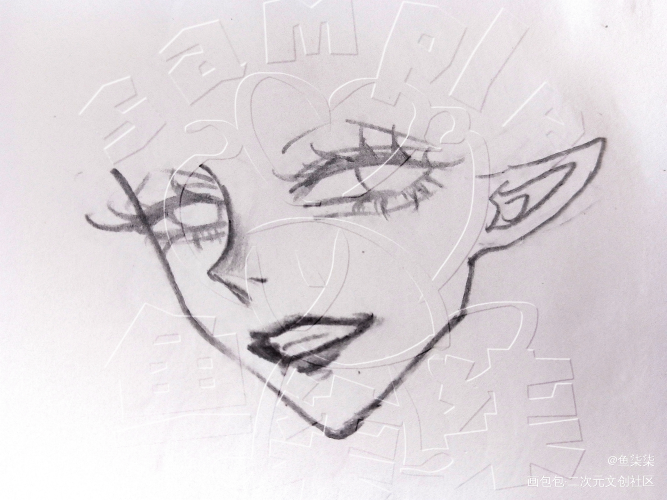 记录_铅笔黑白简笔手绘绘画作品