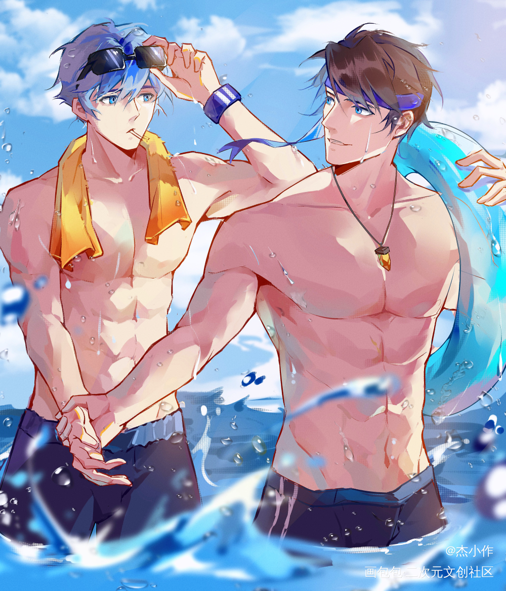 夏日限定！_王者荣耀云亮赵云诸葛亮板绘涂绘画作品