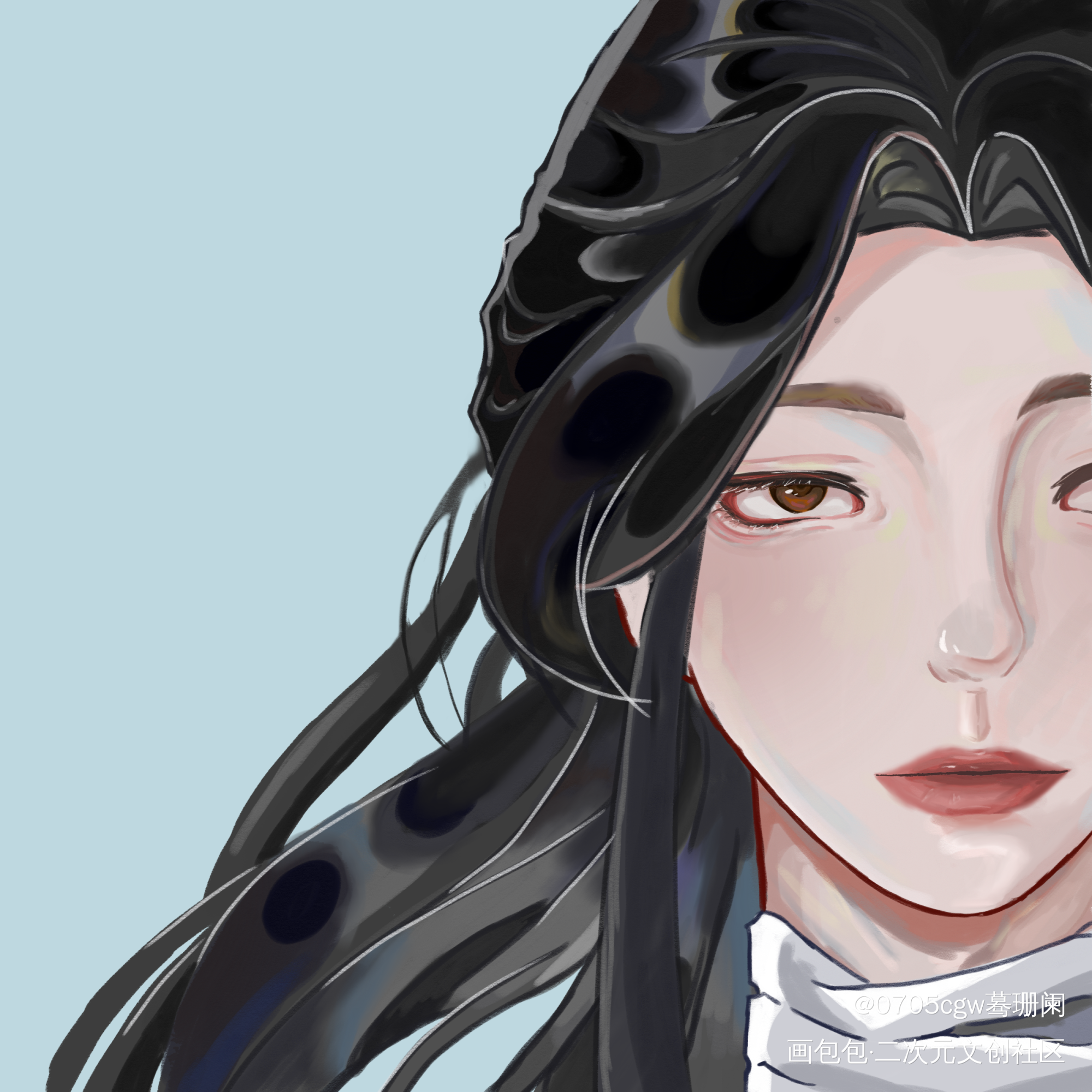 迟来的生贺图_天官赐福摸鱼页绘画作品