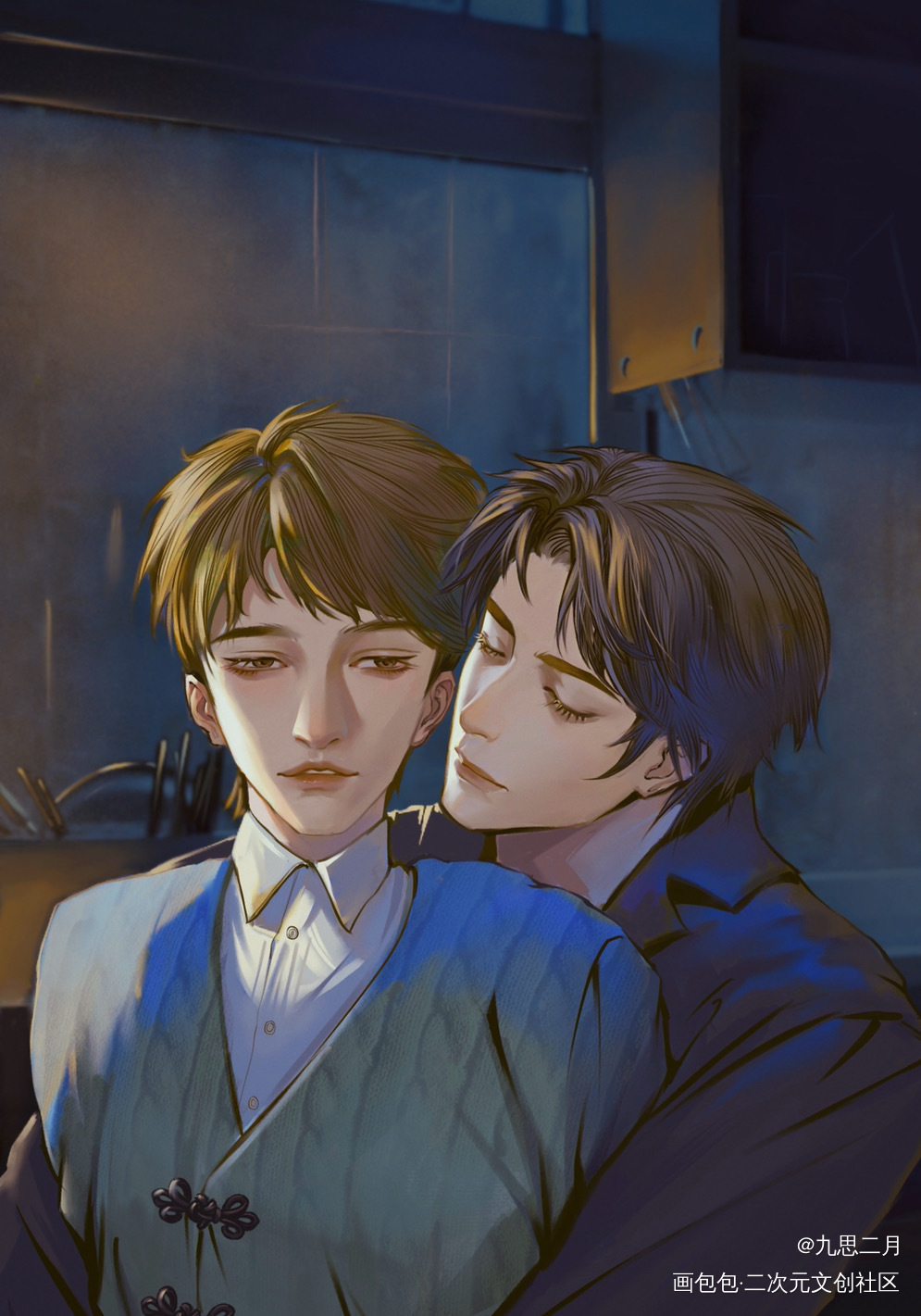 让你受委屈了翔哥_职业替身188男团晏明修周翔周翔晏明修板绘涂绘画作品
