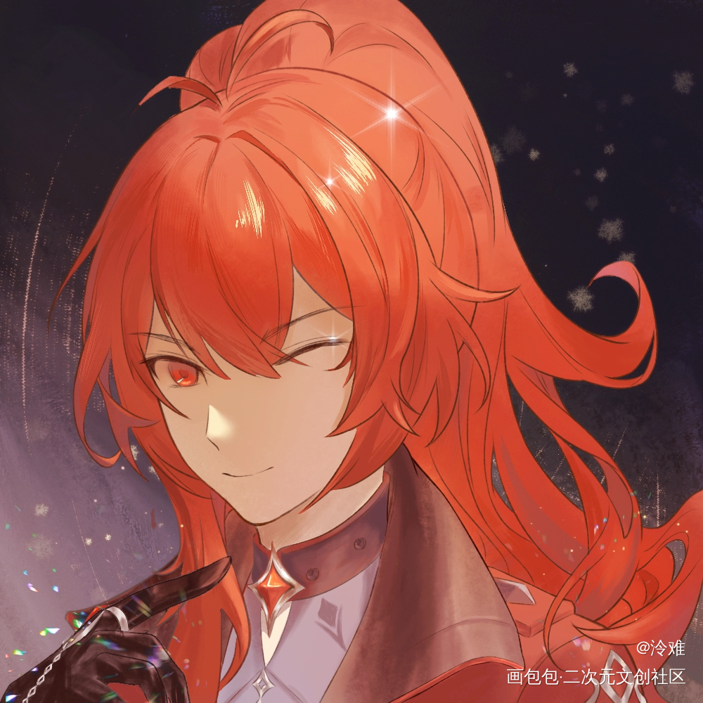 摸个姥爷wink_原神迪卢克绘画作品
