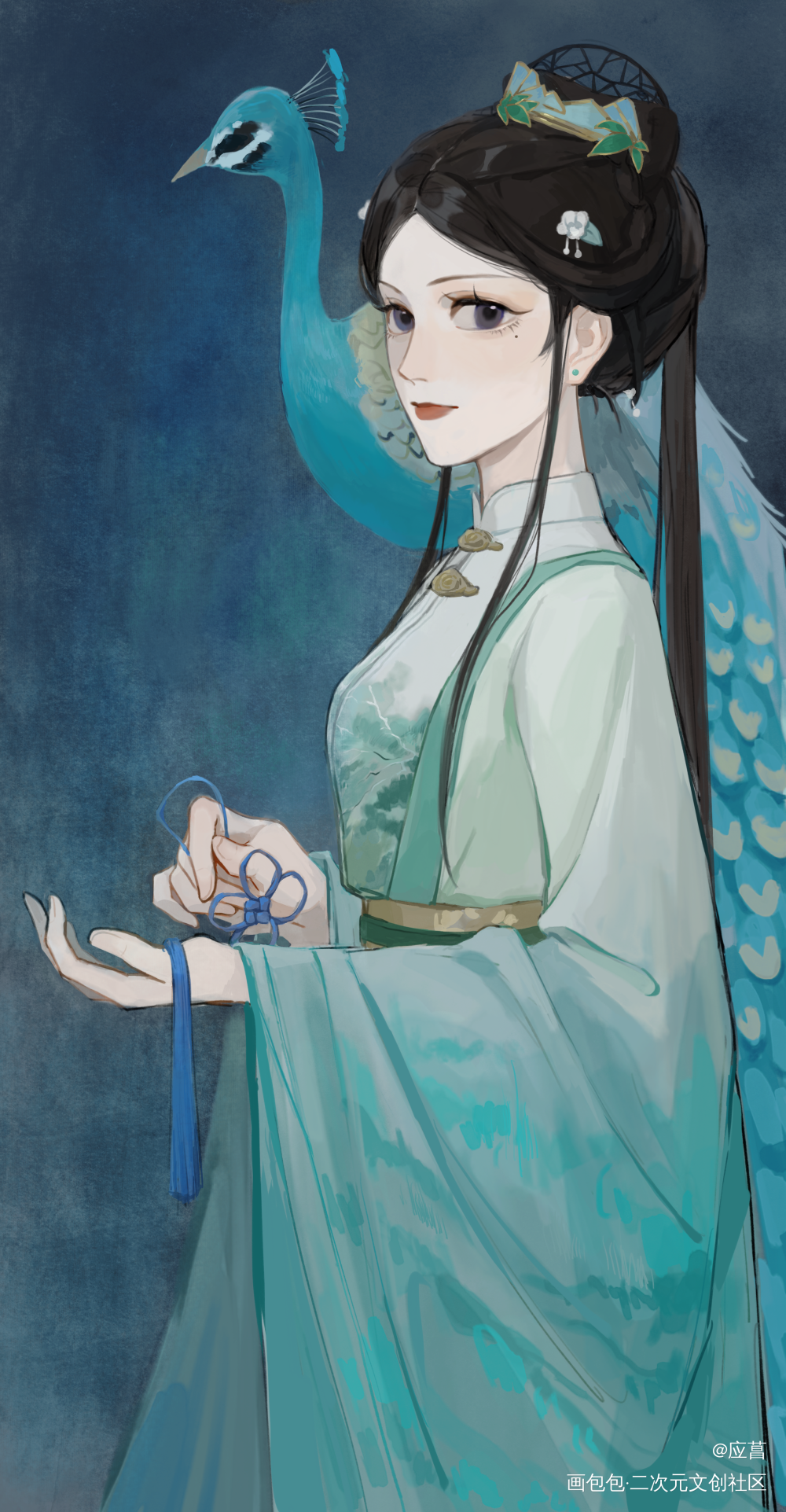 苏园游梦_一梦江湖古风摸鱼绘画绘画作品