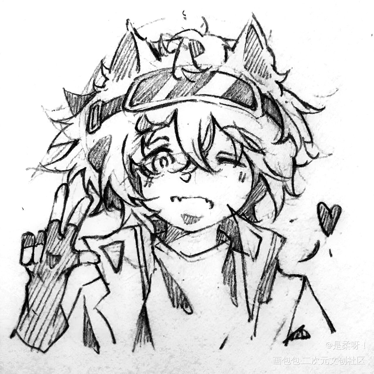琅_板绘涂黑白简笔绘画作品