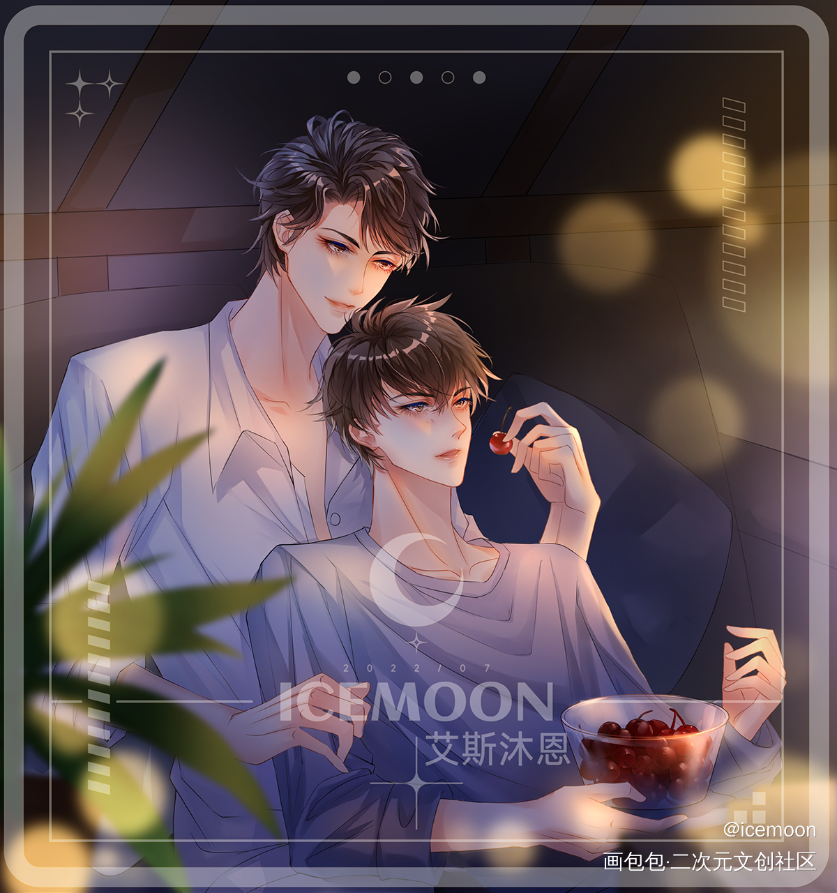 晏周十周年快乐！_职业替身188男团晏明修周翔绘画作品