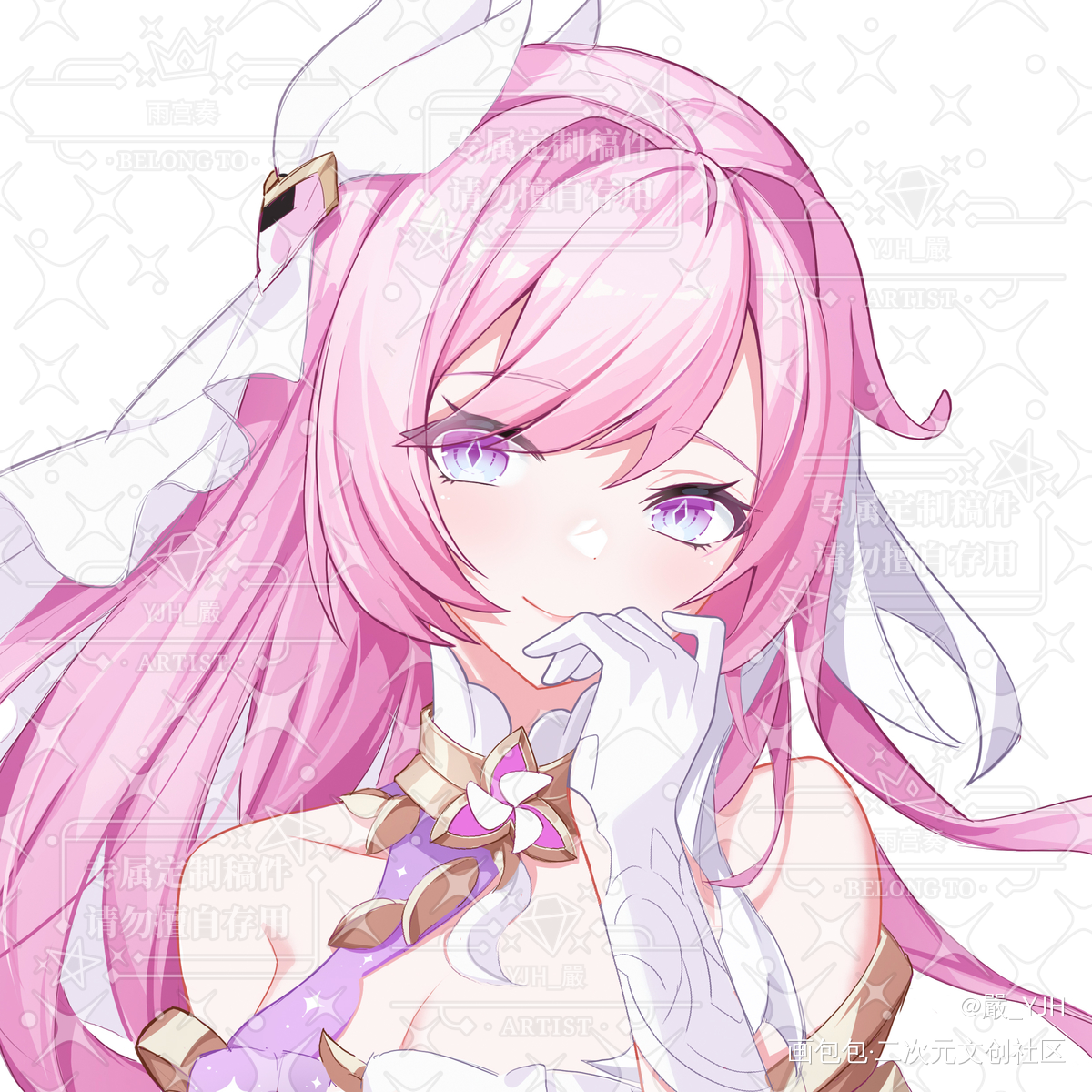 爱莉希雅_崩坏3同人爱莉希雅付费委托稿件约稿二次元板绘绘画崩坏三绘画作品