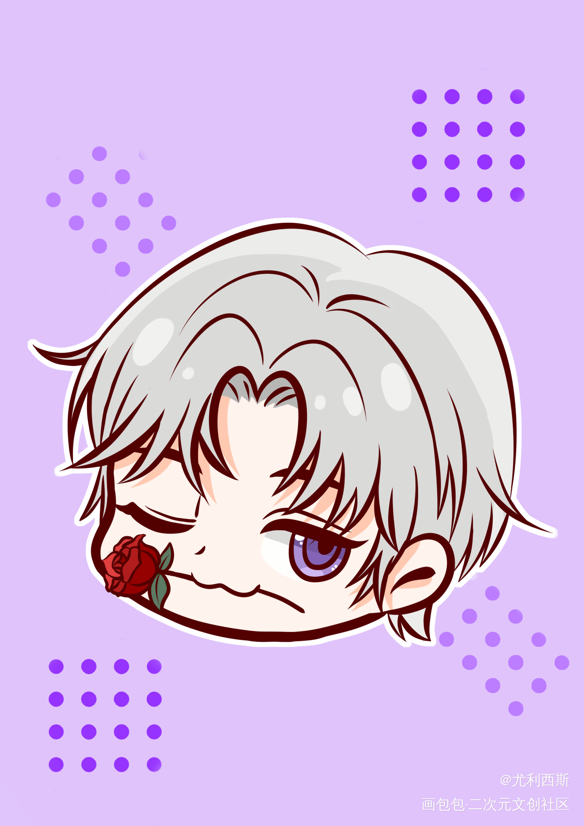 🌹_光与夜之恋查理苏Q版同人绘画绘画作品