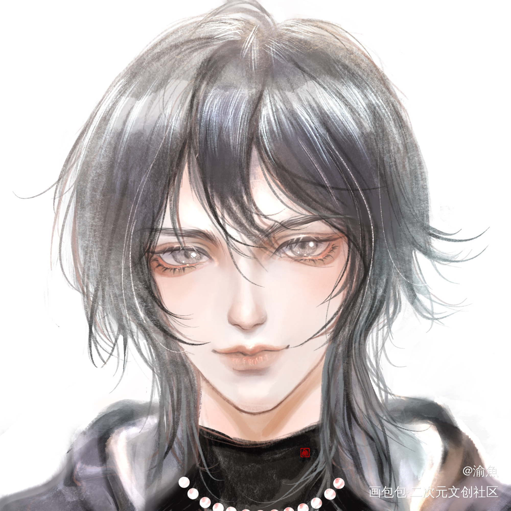 余邃WHISPER_FOG电竞FOG余时余邃半厚涂水彩头像whisper摸鱼绘画作品
