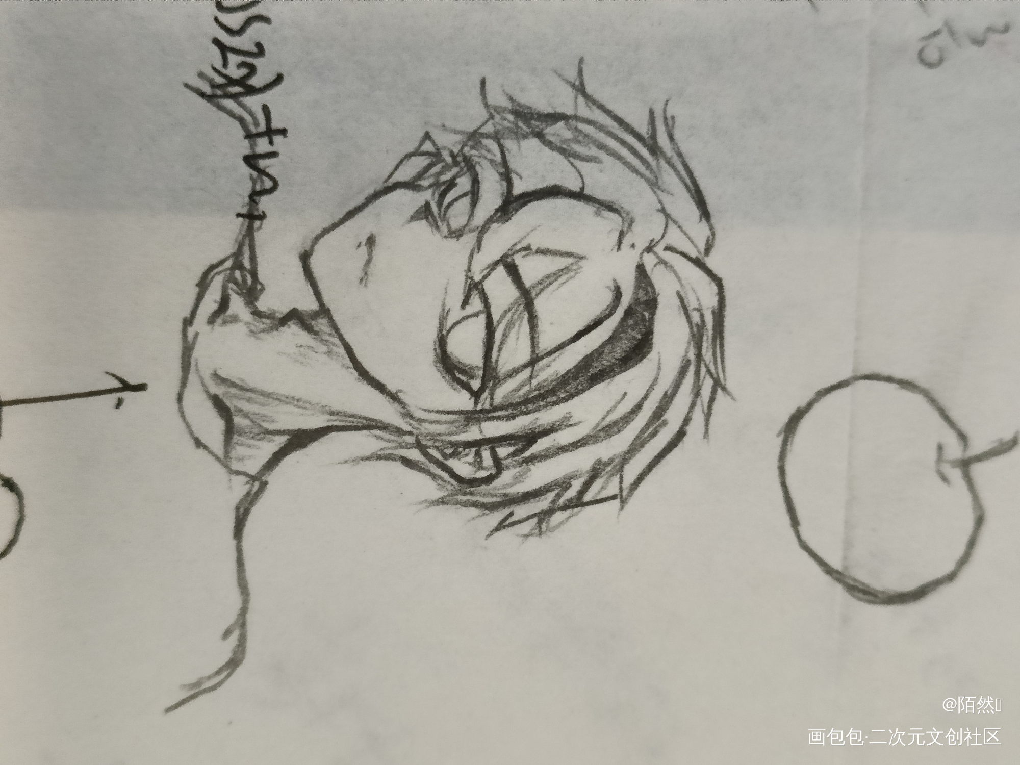 日常上课摸鱼系列_铅笔摸鱼页绘画作品