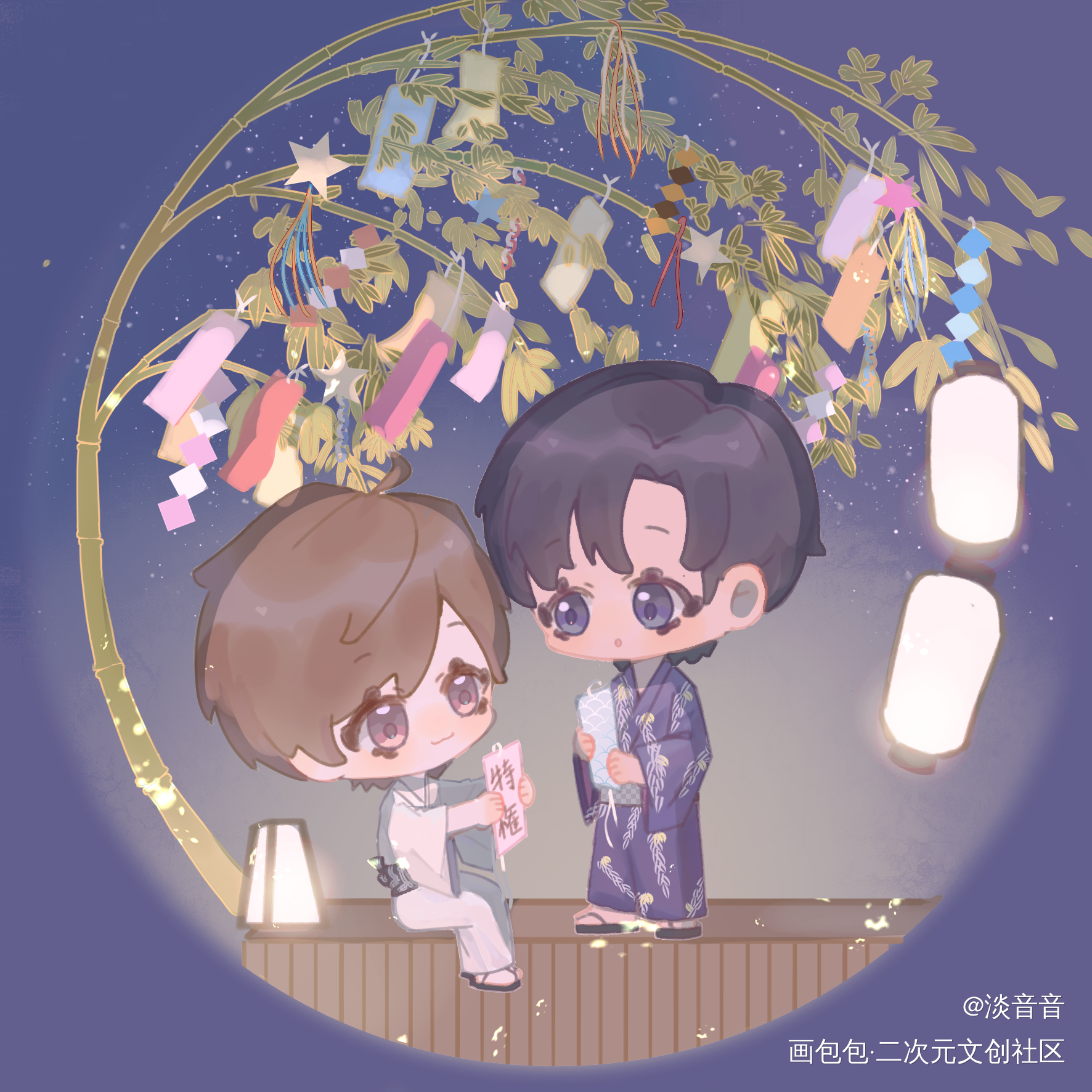 七夕快乐_板绘涂目黑莲莲理枝消失的初恋QQ人道枝骏佑绘画作品