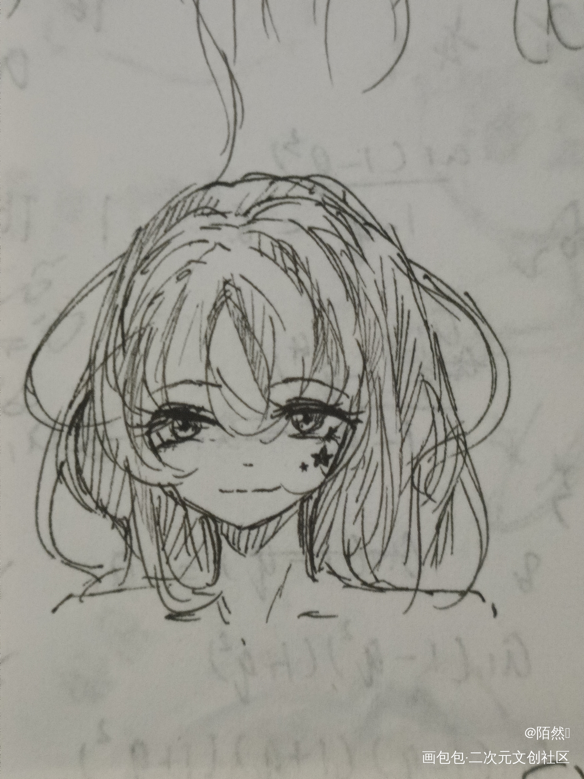 日常上课摸鱼系列_摸鱼页水笔绘画作品
