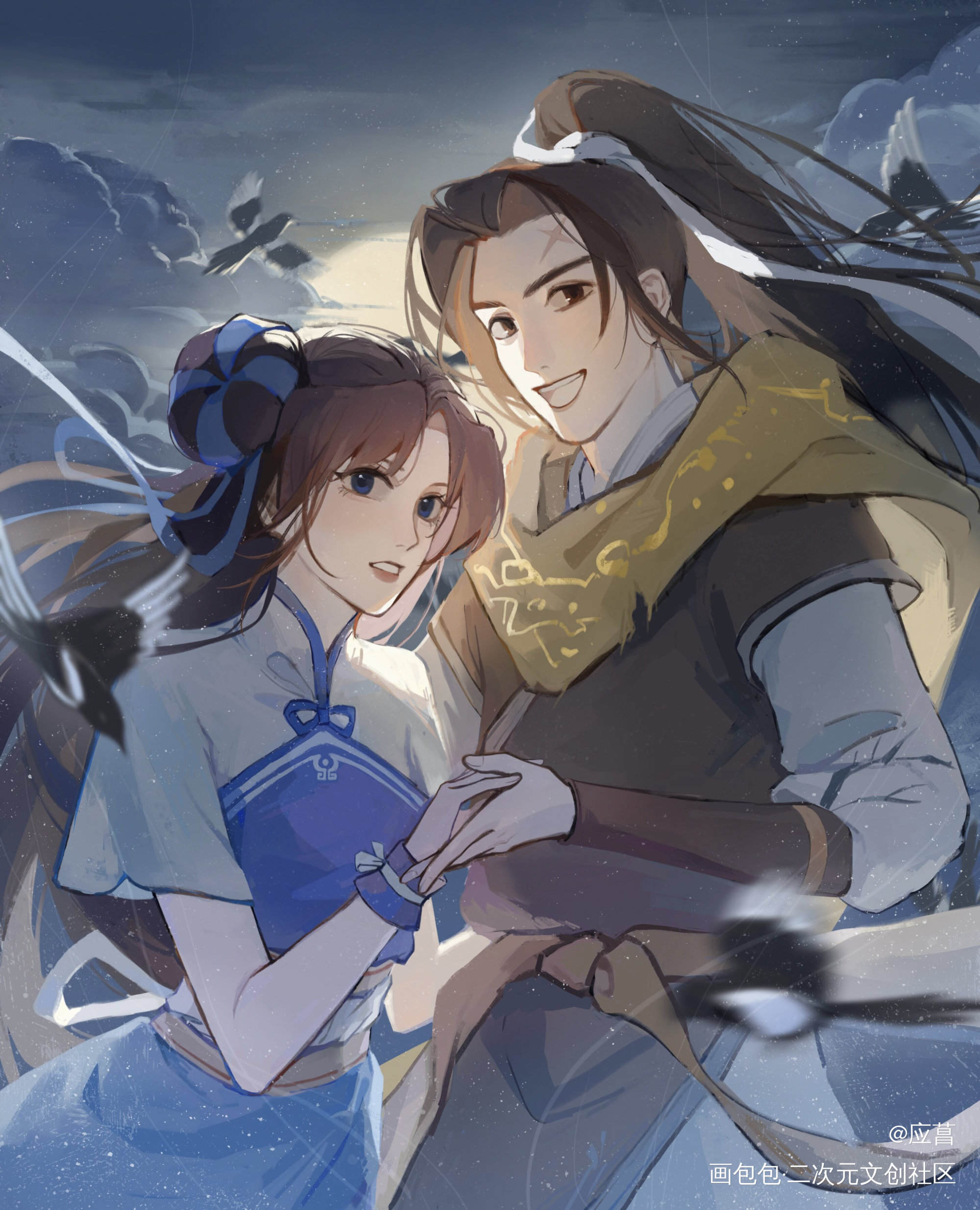曜施七夕贺图_王者荣耀曜施西施东方曜绘画绘画作品