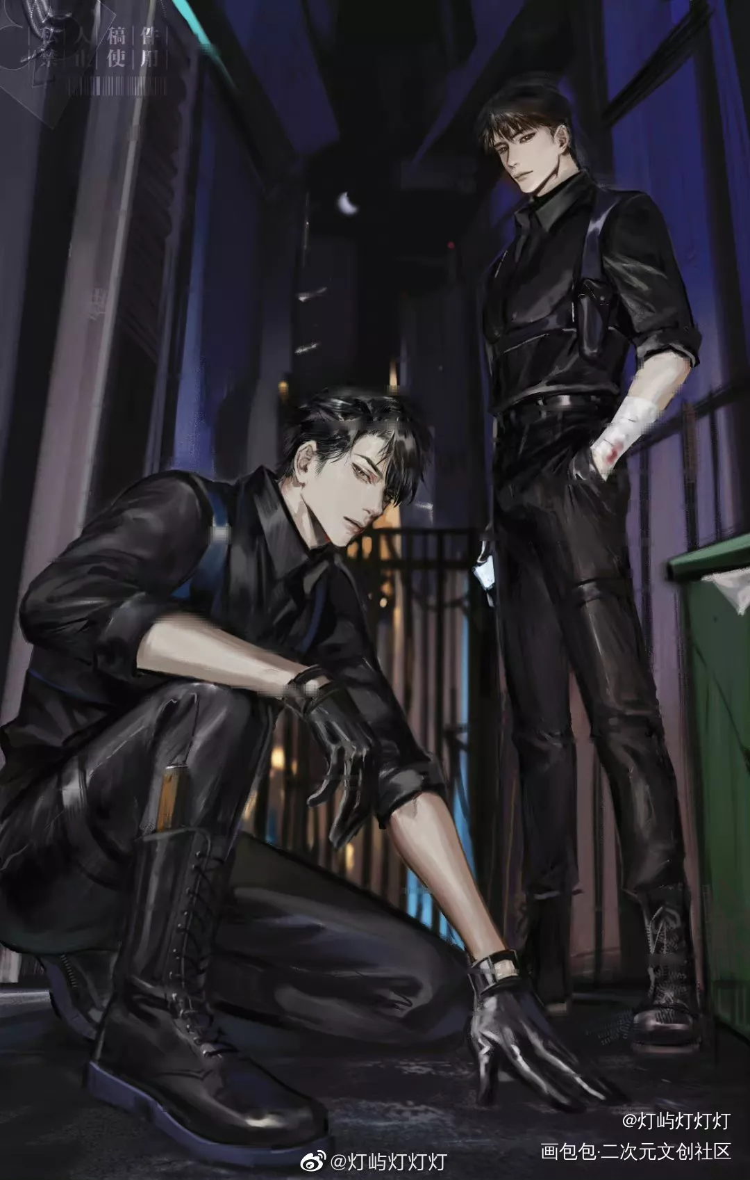 晏周  极夜  双杀手pa_职业替身188男团晏周绘画作品