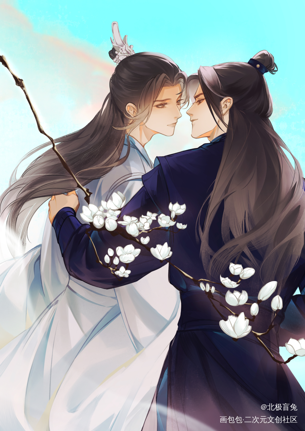 七夕快乐_二哈和他的白猫师尊墨燃生日快乐墨燃楚晚宁绘画作品