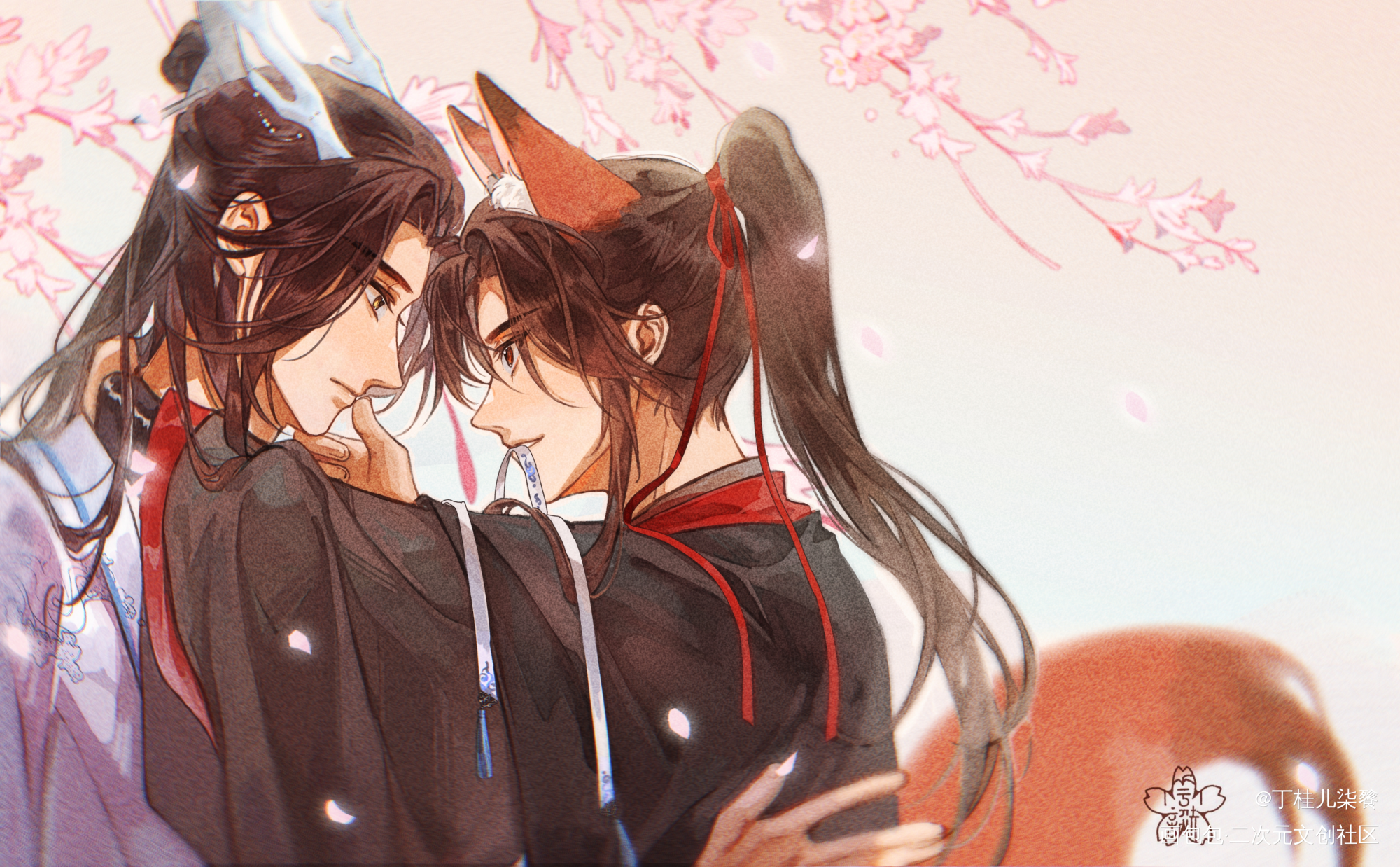 “别害羞呀，含光君。”_魔道祖师忘羡古风墨香铜臭绘画作品