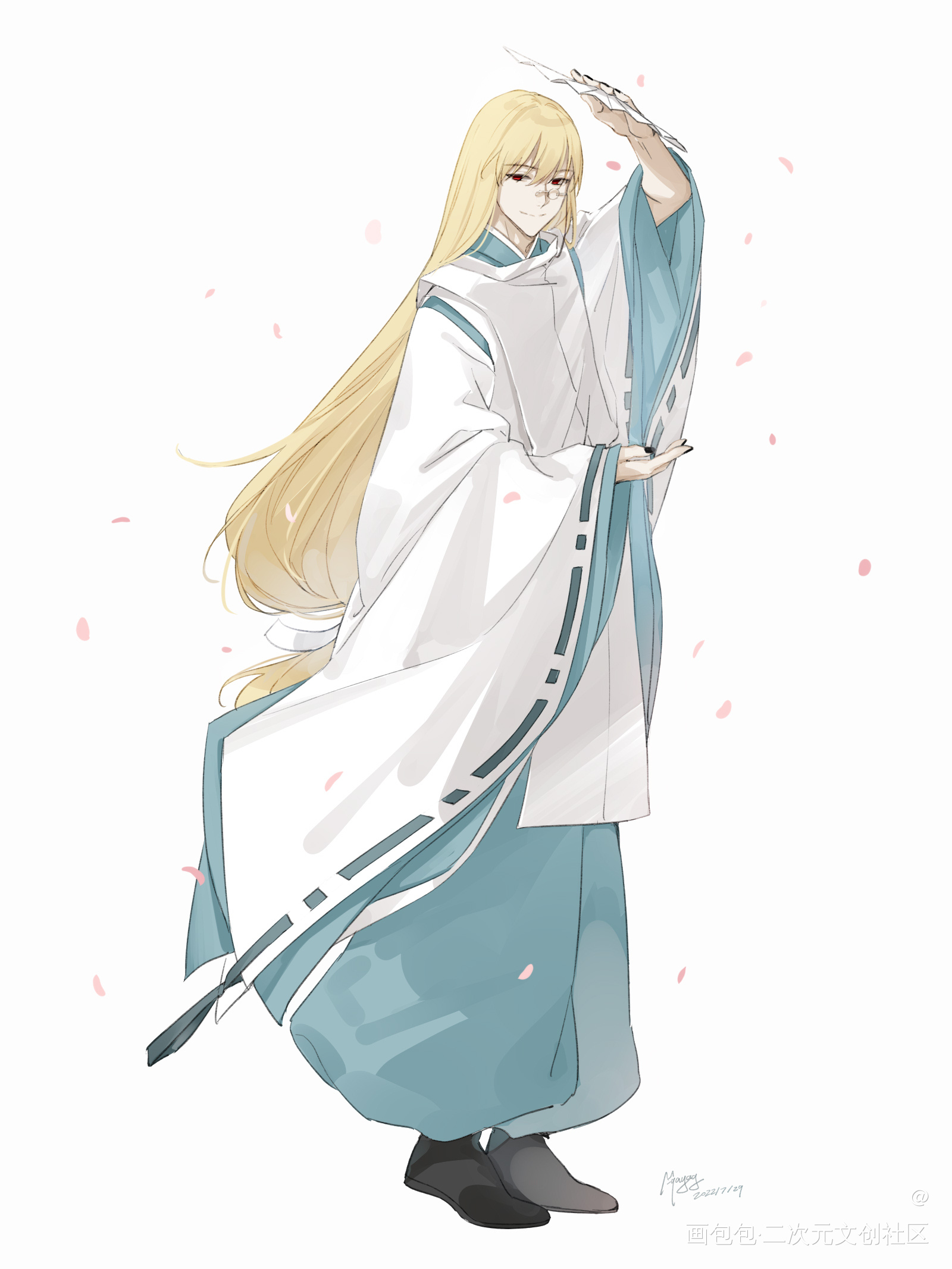 日绘day37_无铭传说幽冥金发插画摸鱼板绘绘画原创oc绘画作品
