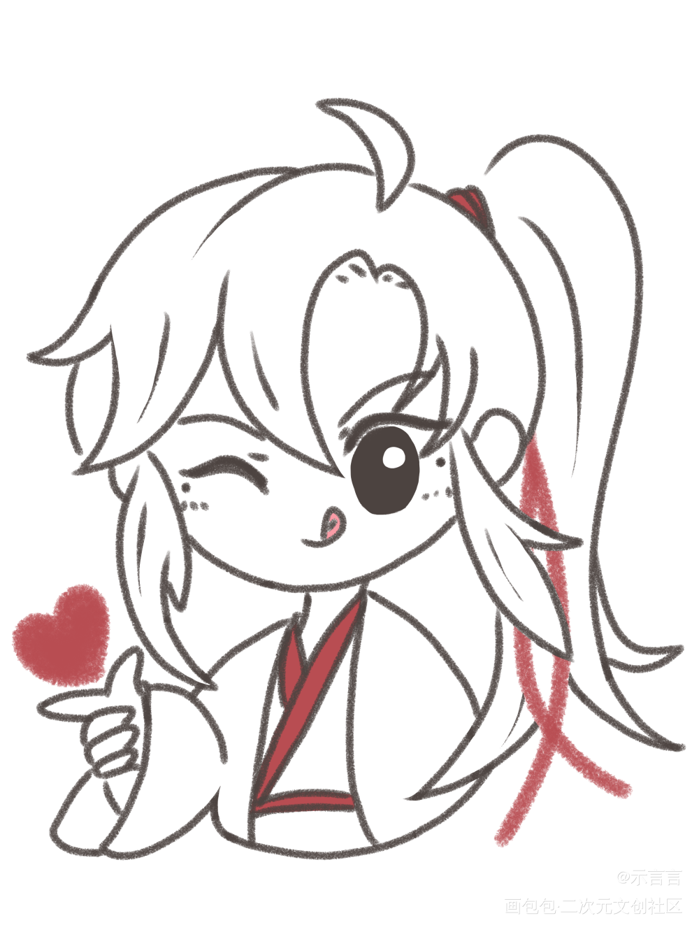 笔芯Q版忘羡_魔道祖师忘羡蓝忘机魏无羡Q版同人绘画作品