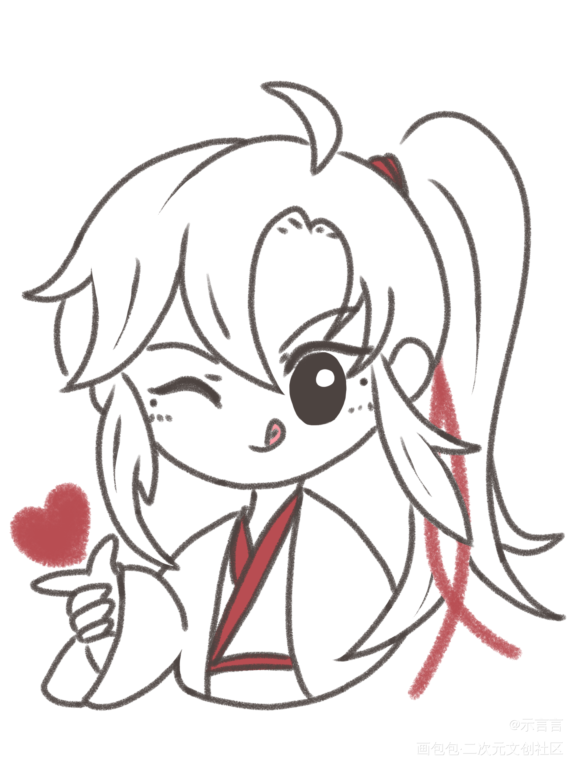 笔芯Q版忘羡_魔道祖师忘羡蓝忘机魏无羡Q版同人绘画作品
